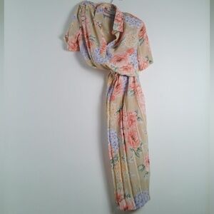 Vintage Alfred Dunner Floral 2 Piece Set Pleated Skirt Blouse Petite 8